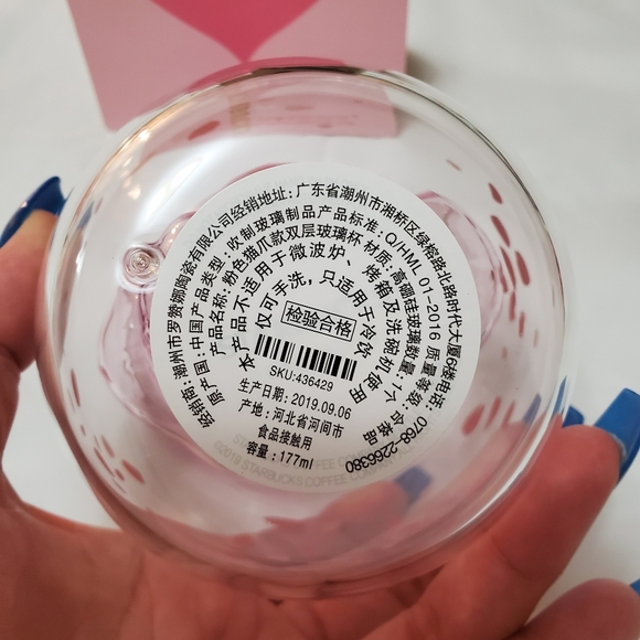 Starbucks Glass Paw Pink Cherry Blossom Cup Rare! - Picture 7 of 11